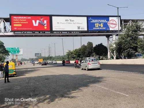Gantry branding is large-scale advertising on overhead structures, ensuring high visibility and 24/7 brand exposure in high-traffic areas.