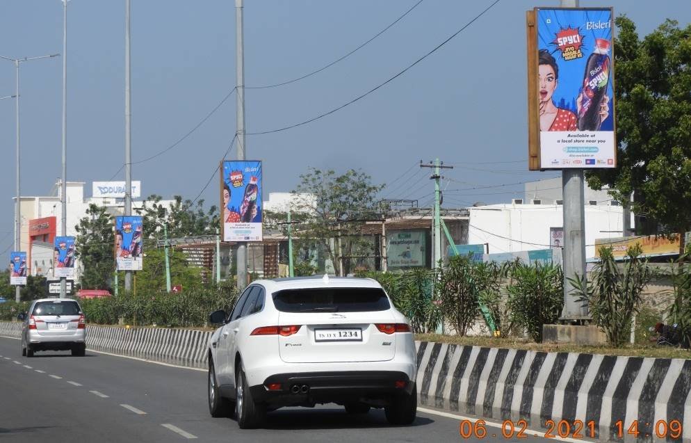 Pole kiosk advertising is a cost-effective OOH format placing eye-catching ads on street poles, ensuring high visibility in urban areas.