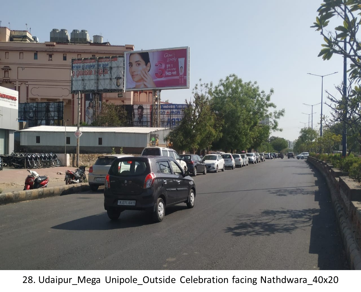 Hoarding Advertising Outside Celebration facing Nathdwara, Rajasthan - Rajasthan