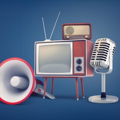 TV-radio-set-a-microphone-and-a-megaphone TV-radio-set-a-microphone-and-a-megaphone