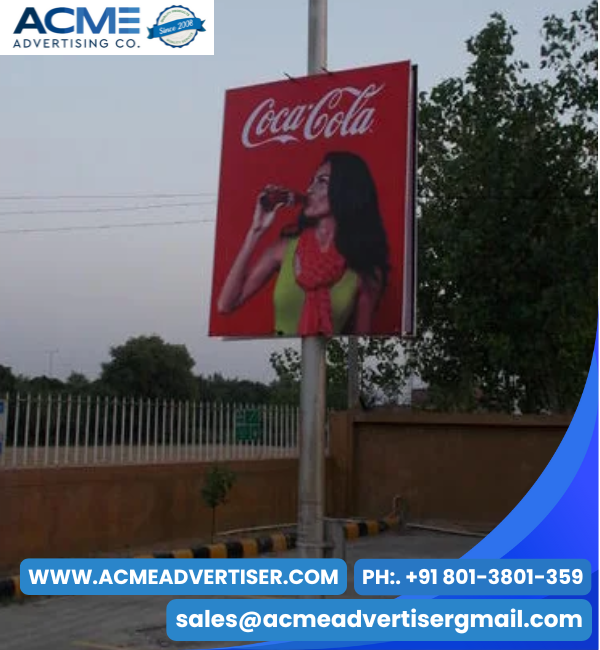 Outdoor pole kiosk display in Haryana enhancing brand presence across urban routes