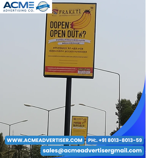Pole kiosk advertising in Haryana showcasing brand visibility along highways and urban routes