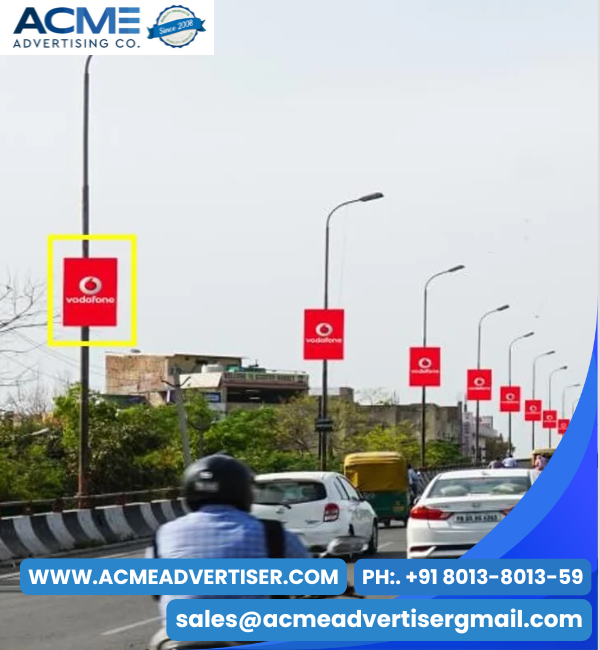 Pole kiosk advertising in major Haryana cities offering impactful visibility for brands