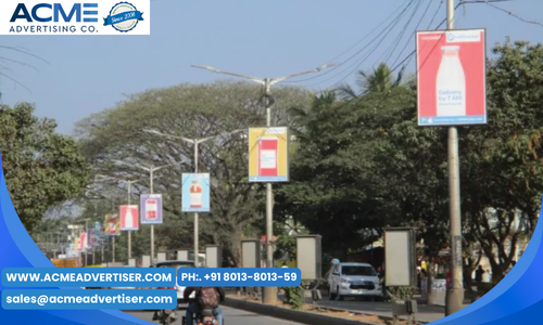 Pole kiosk brand advertising with Acme advertising co.
