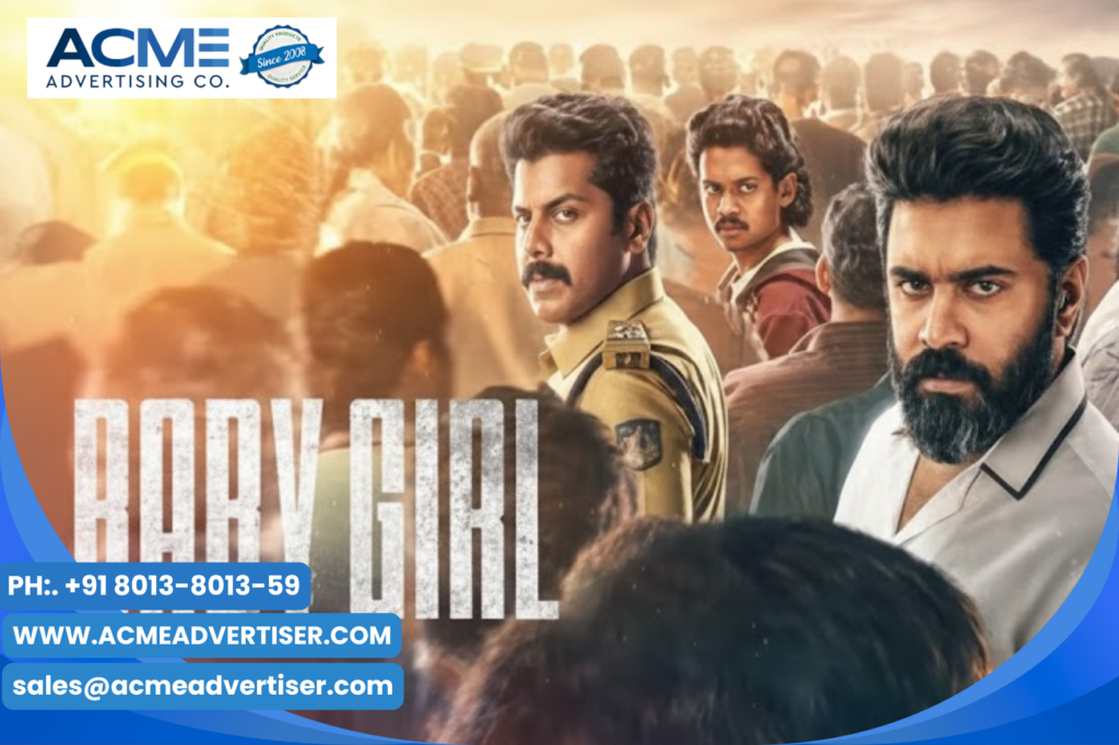 Baby girl trending movie in cinema brand advertising with Acme Advertising Co Baby girl trending movie in cinema brand advertising with Acme Advertising Co