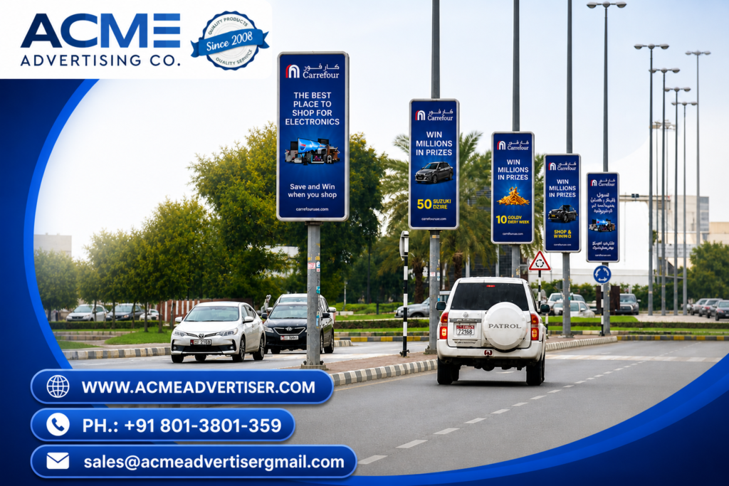 Pole kiosk advertising in Jalori rajasthan