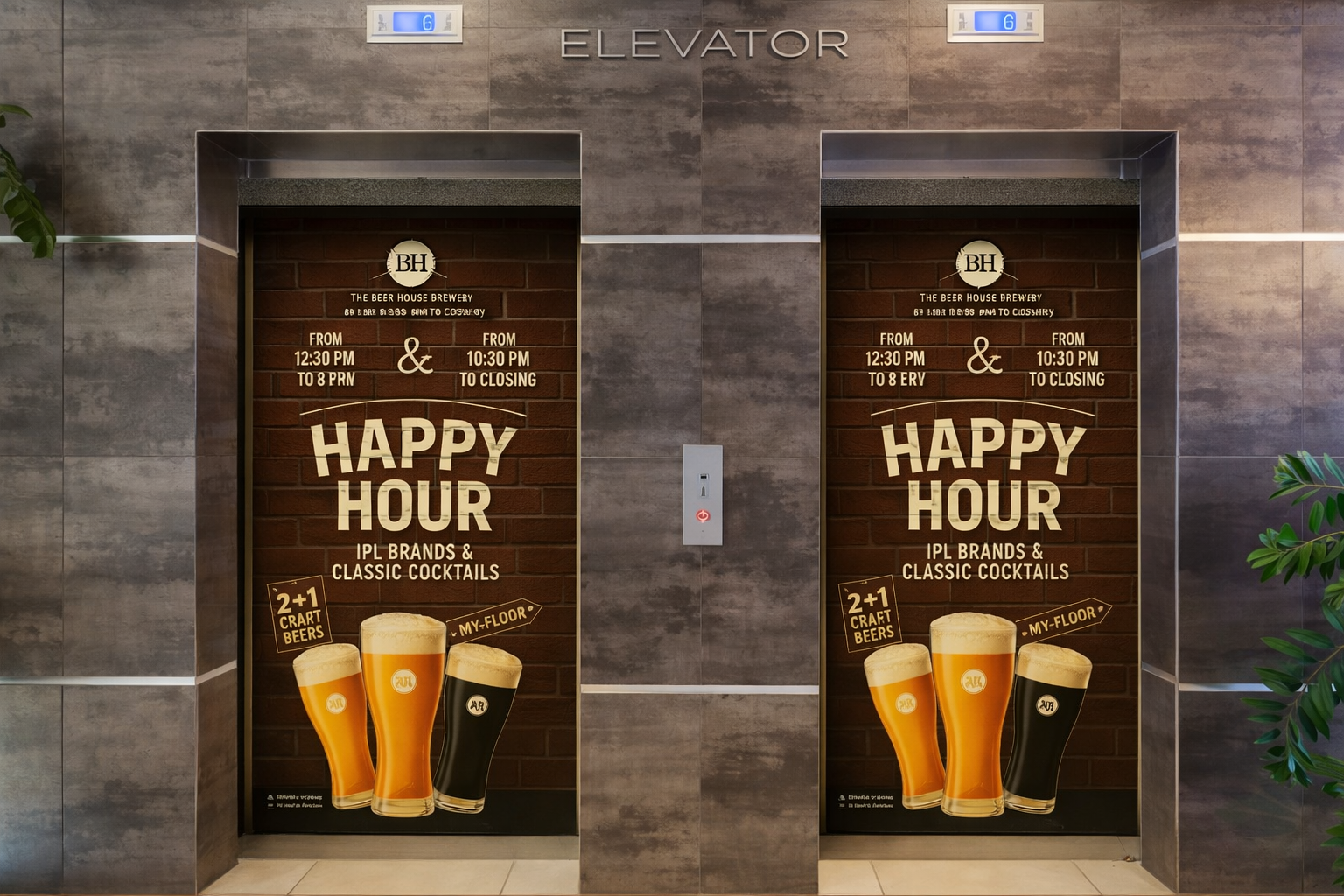 DOOH lift branding screen in lobby by Acme Advertising DOOH lift branding screen in lobby by Acme Advertising