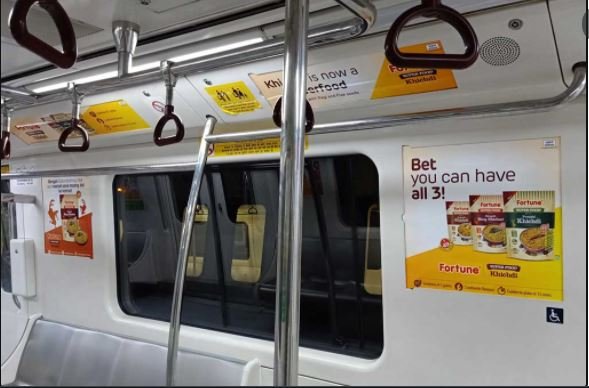 Metro Interior Panel Advertising in MG Road Metro Station, UP - 