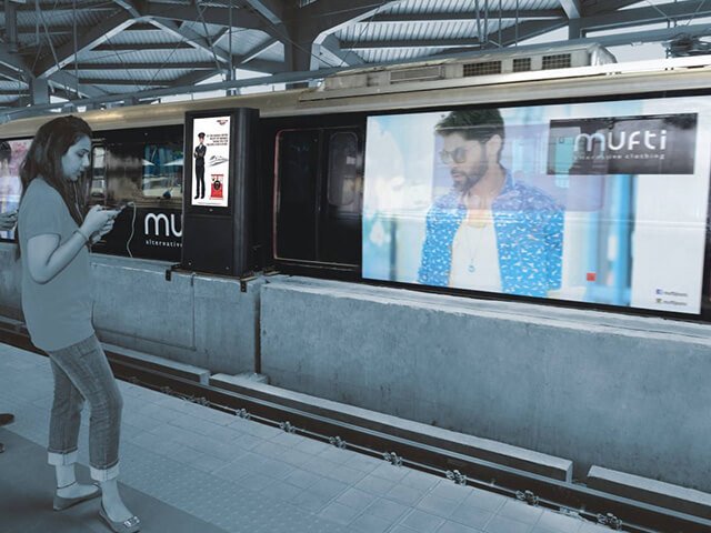 Exterior metro train advertising in Salt Lake Sector V in Kolkata - 