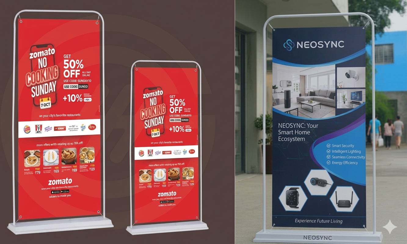 Door Frame standee brand Adjustable Banner Stand Advertising Companyadvertising get higher visibility with Acme Advertising Co.
