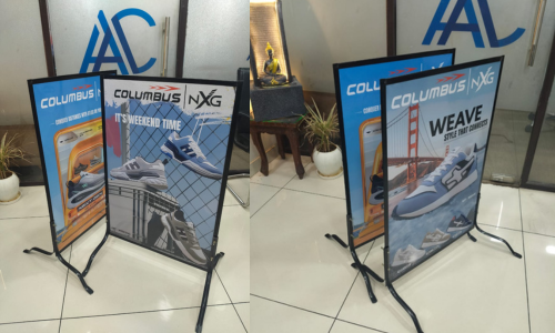 Tin standee Advertising in india by acme advertising co.