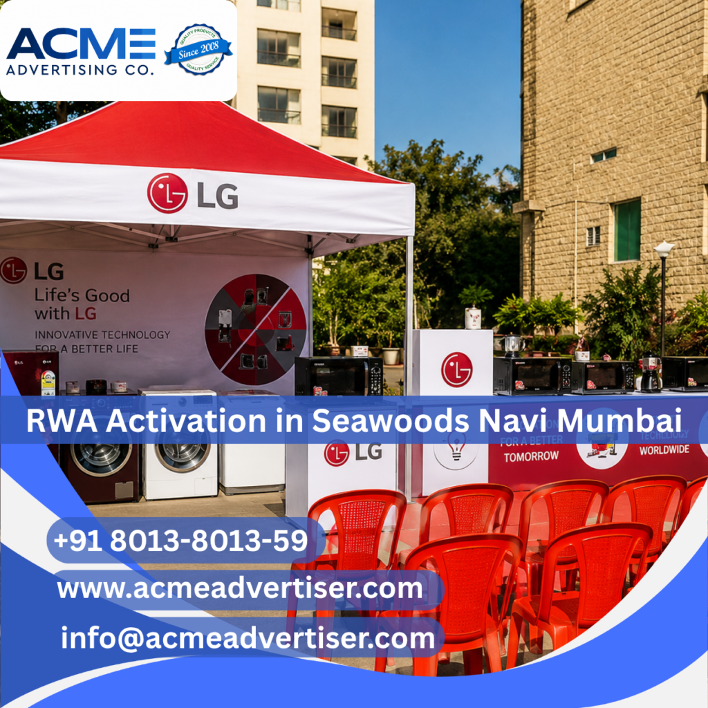 RWA activation and society branding campaign in Seawoods Navi Mumbai by ACME Advertising Co. RWA Activation Company in Seawoods Navi Mumbai