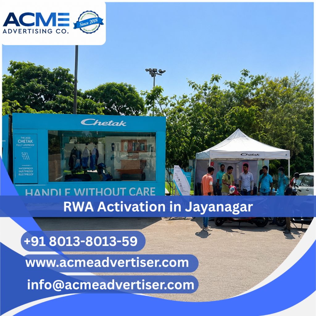RWA activation and society branding campaign in Jayanagar by ACME Advertising Co.RWA Activation Company in Jayanagar