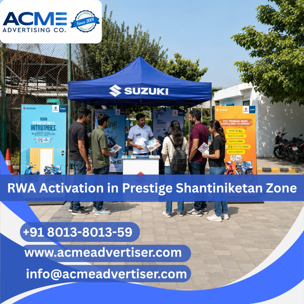 RWA activation and society branding campaign in Prestige Shantiniketan Zone by ACME Advertising Co. RWA Activation Agency in Prestige Shantiniketan Zone
