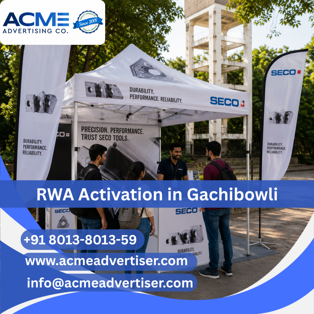 RWA activation and society branding campaign in Gachibowli by ACME Advertising Co. RWA Activation Company in Gachibowli