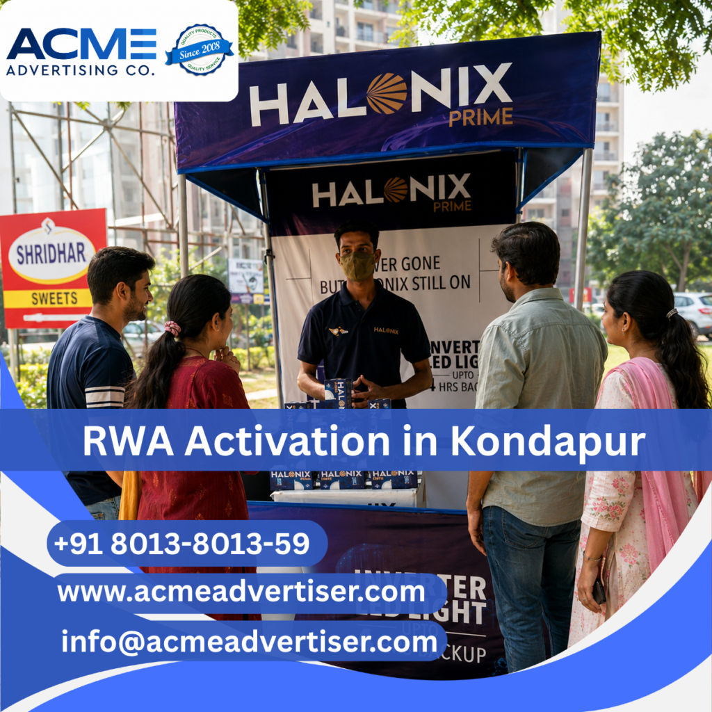 RWA activation and society branding campaign in Kondapur by ACME Advertising Co. RWA Activation Company in Kondapur