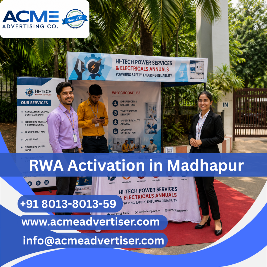 RWA activation and society branding campaign in Madhapur by ACME Advertising Co. RWA Activation Company in Madhapur