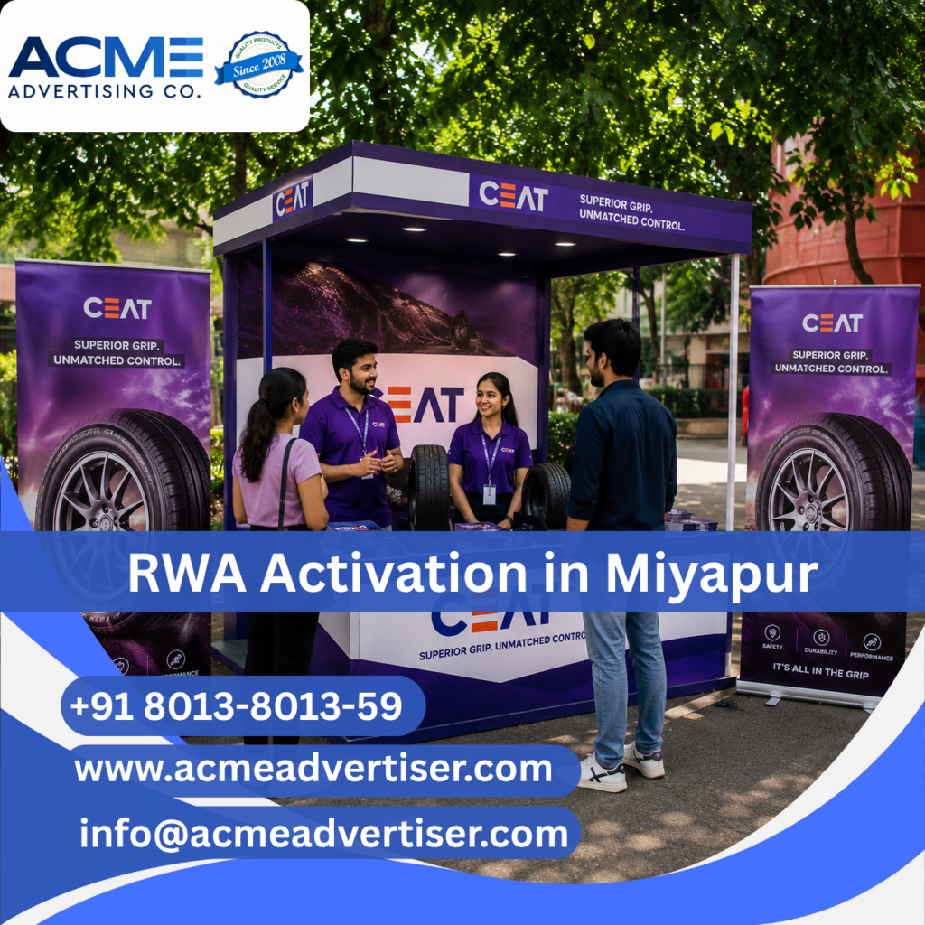RWA activation and society branding RWA Activation Company in Crossings Republik campaign in Miyapur by ACME Advertising Co. RWA Activation Company in Crossings Republik