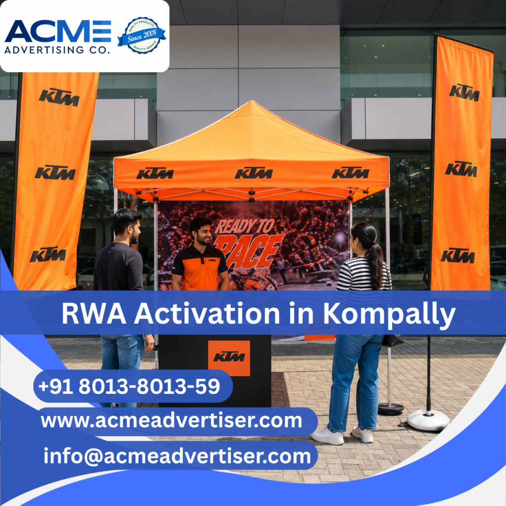 RWA activation and society branding campaign in Kompally by ACME Advertising Co. RWA Activation Company in Kompally