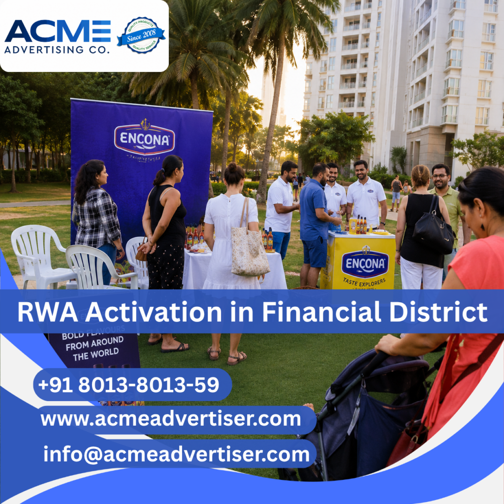RWA activation and society branding campaign in Financial District by ACME Advertising Co. RWA Activation Company in Financial District