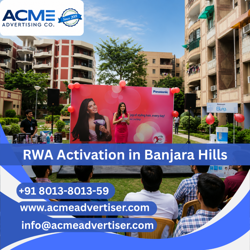 RWA activation and society branding campaign in Banjara Hills by ACME Advertising Co. RWA Activation Company in Banjara Hills