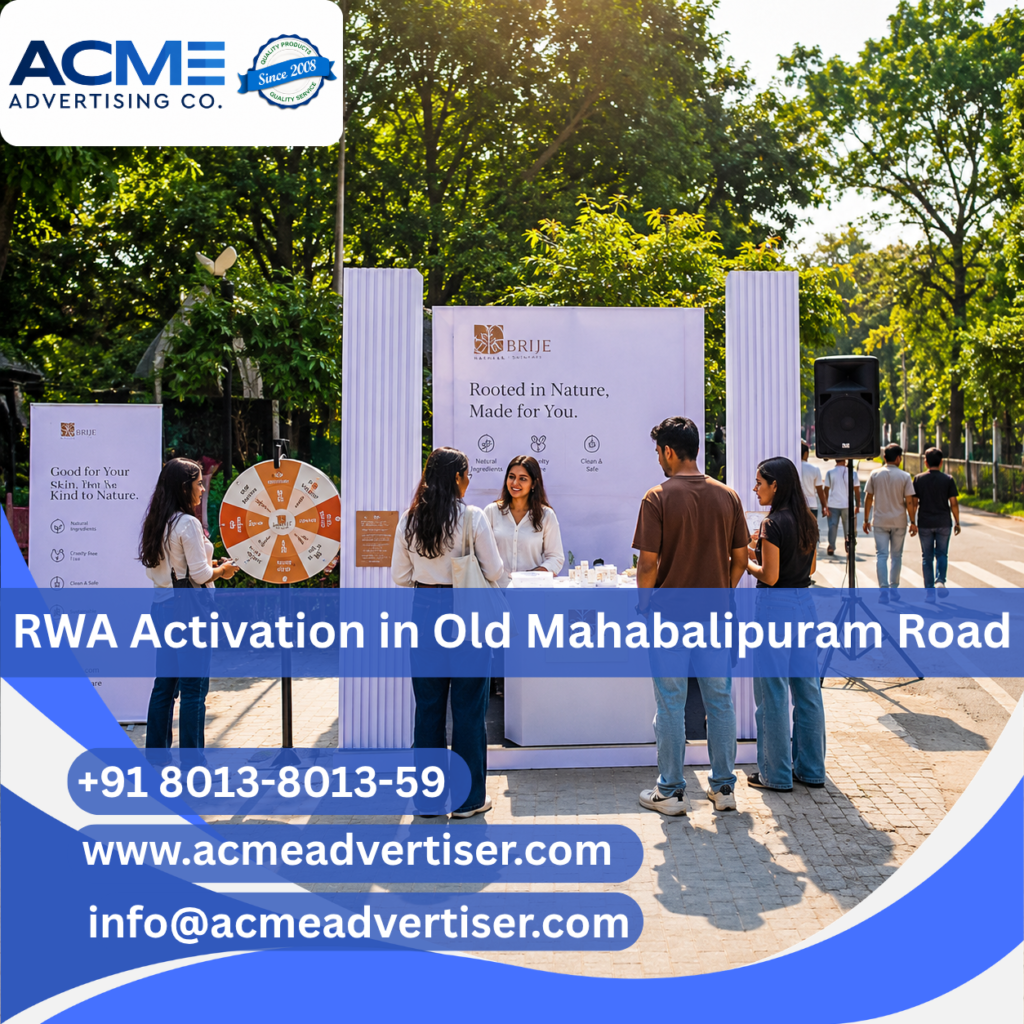 RWA activation and society branding campaign on OMR RWA Activation Agency in Old Mahabalipuram Road, Chennai, by ACME Advertising Co.