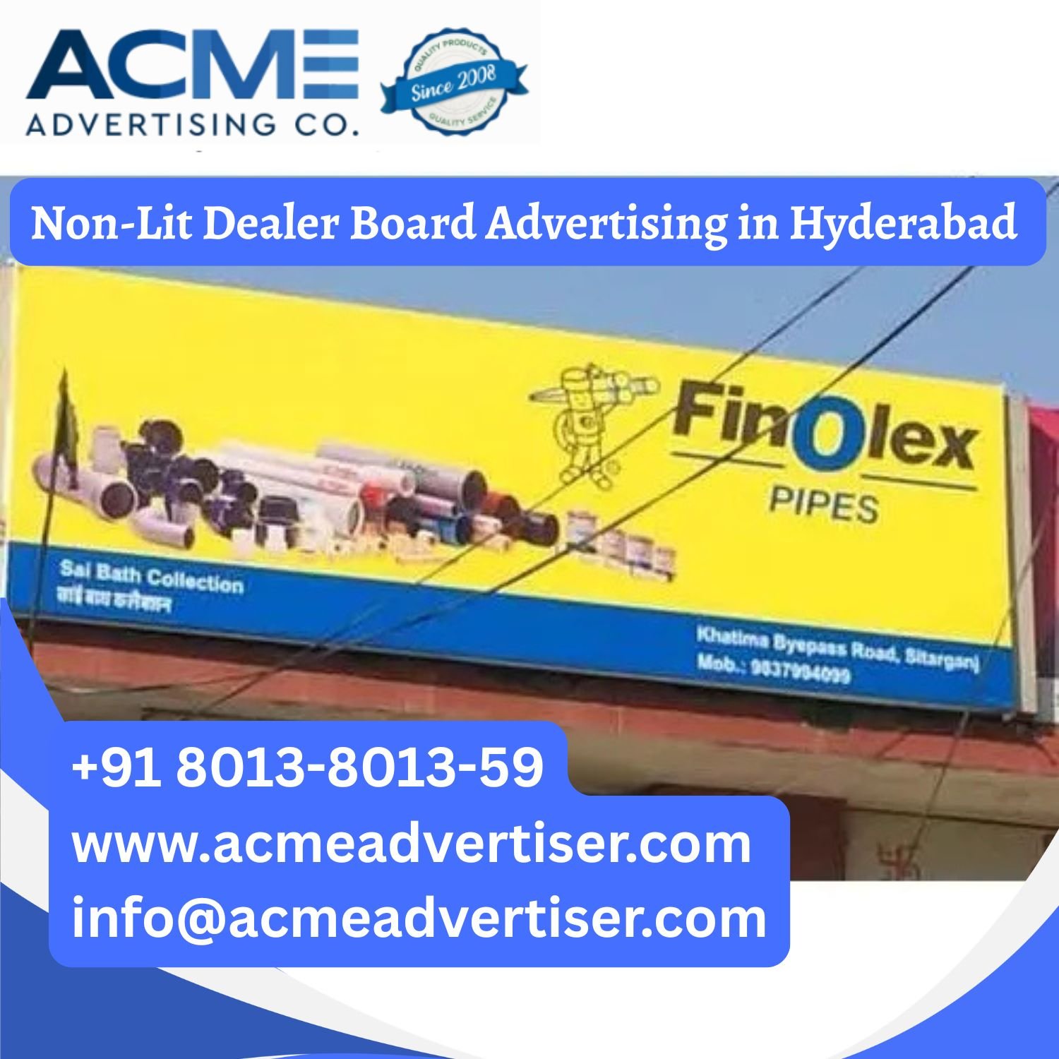 Non-Lit Dealer Board Advertising in Hyderabad - 